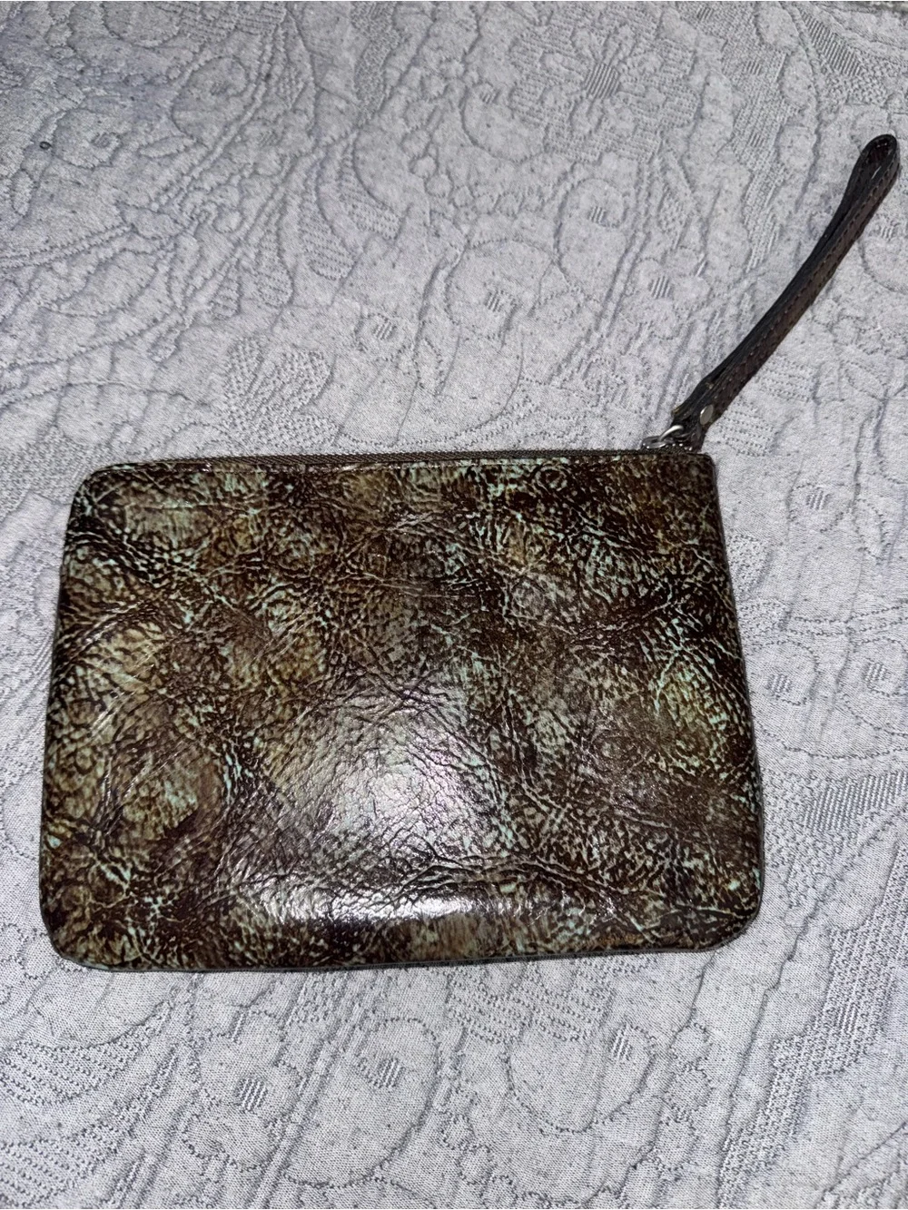 Patricia Nash Cassini Tooled Leather Wristlet Turquoise